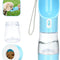 Portable Dog Water Bottle for Walking, Leak Proof Puppy Water Bottle with Food Container, Lightweight Pet Water Bottle for Hiking, Easy to Carry, BPA Free (Blue)