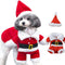 Pet Christmas Costumes, Dog Cat Christmas Costume, Funny Pet Cosplay Outfit with a Cap for Party Dress up Clothing Christmas (Red, X-Large)