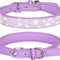 Rhinestone Dog Collar Soft Velvet Leather Cat Collars Cute Luxury Diamond Studded Bling Dog Collar Necklaces Adjustable Puppy Collar for Small Medium Large Dogs Cats Kitten (Purple,Xs)